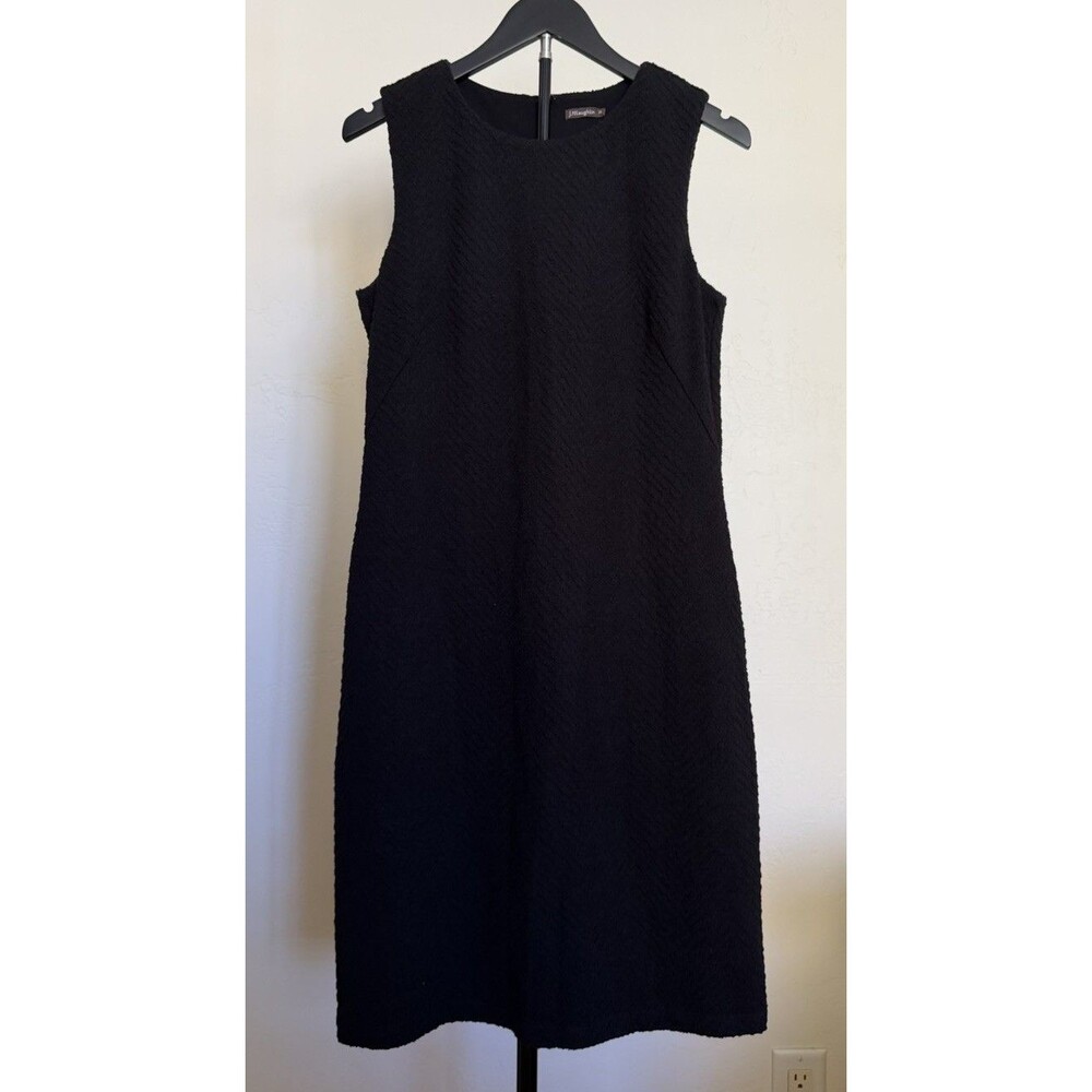 J McLaughlin Women’s Black Textured Diamond matelassé Sheath Dress M Sleeveless